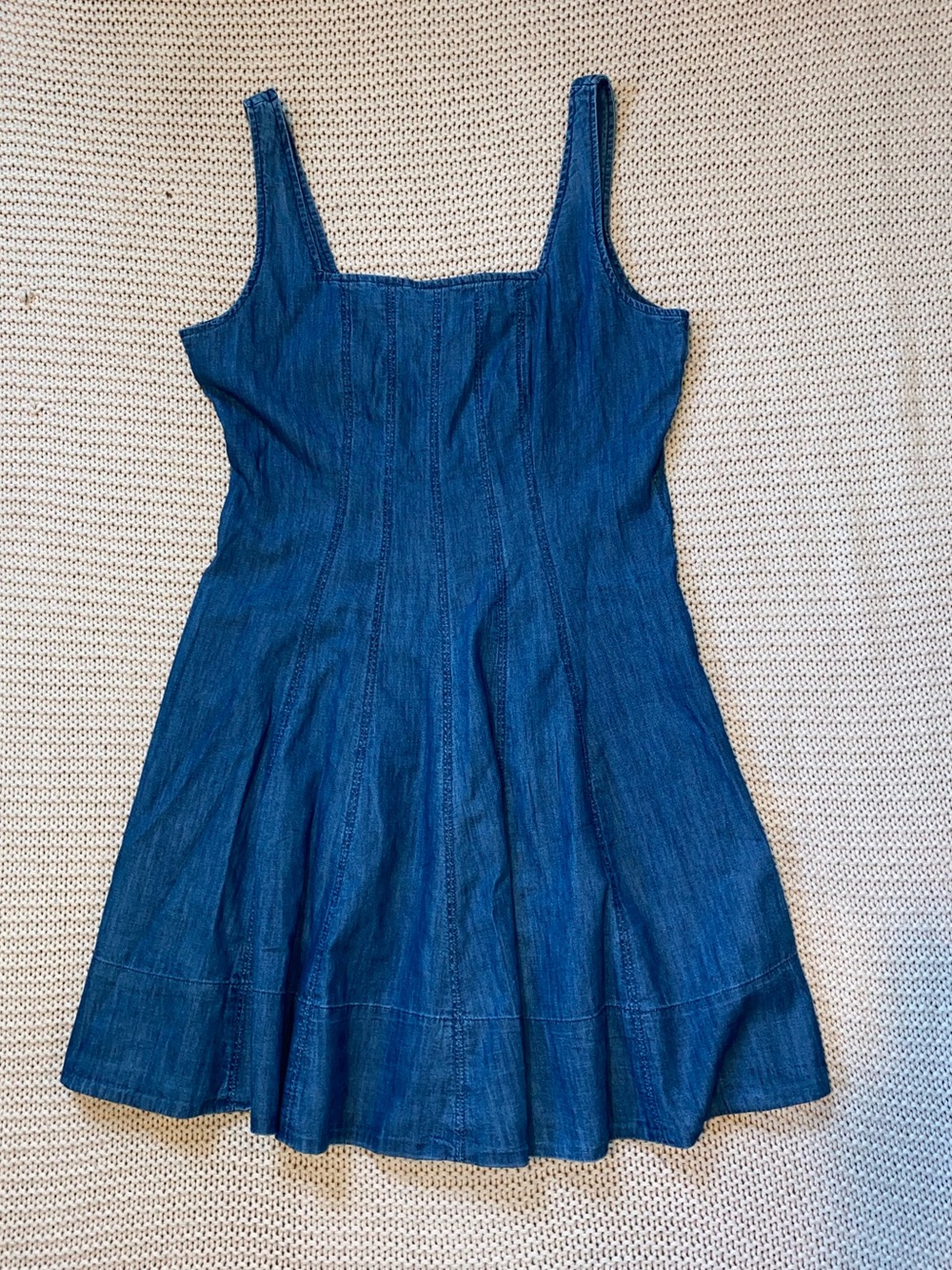 ✰ loft chambray mini dress with square neckline ✰